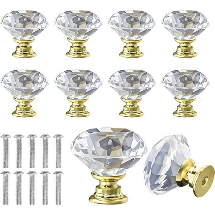 Lot De 50 Boutons De Tiroir Et Armoire, Carrés, Nickel Brossé, Faciles à Poser