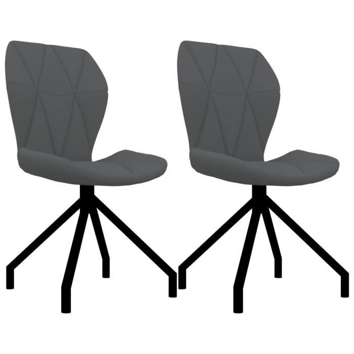 mpro- 2x chaises de salle à manger scandinaves fauteuil chaises de cuisine chaises de salon gris similicuir7427
