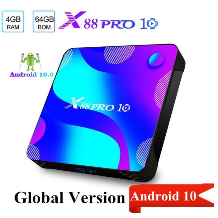 Boîtier Smart TV X88 PRO 10, Android 10.0, RK3318 Quad Core