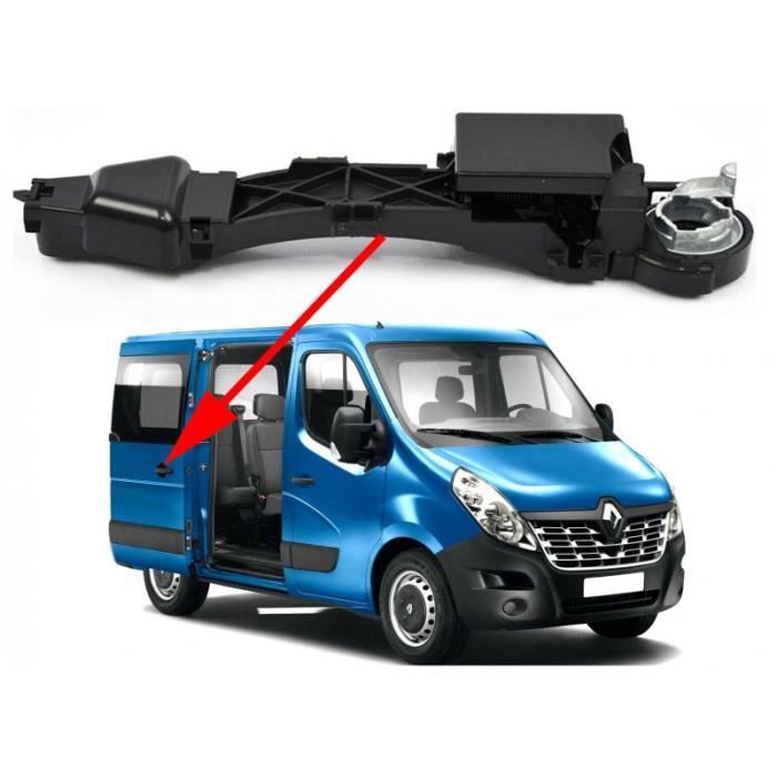 Poignée De Porte Coulissante Intérieure Droite Pour Renault Master III, Opel Movano B, Nissan NV400 2010-2020 - Noir