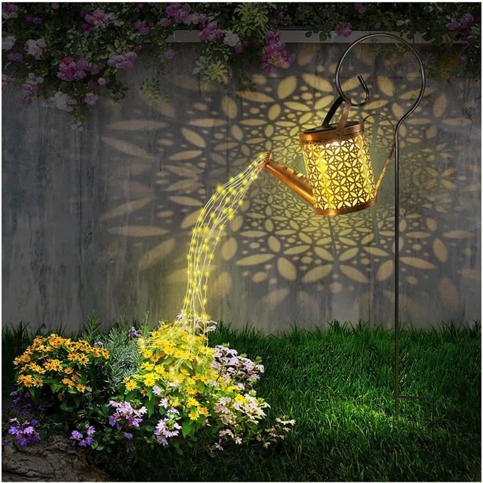 LED Lumière Solaire Cascade Deco Terrasse Exterieure, avec Crochet
