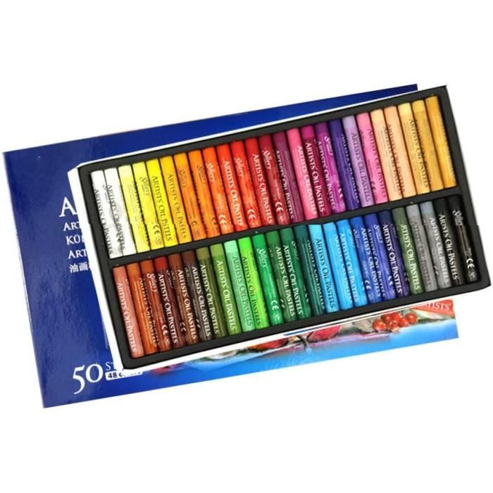 Pastels à l'huile d'art de 50 couleurs Craie Couleur Vives Crayons