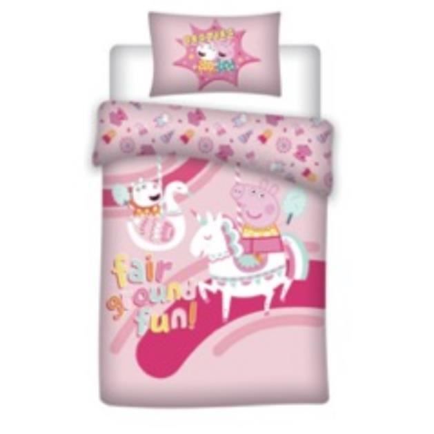 Parure de lit enfant Peppa Pig coton - Rose - Naturelle - Chambre - Lavable en machine - Autres motifs - Enfant