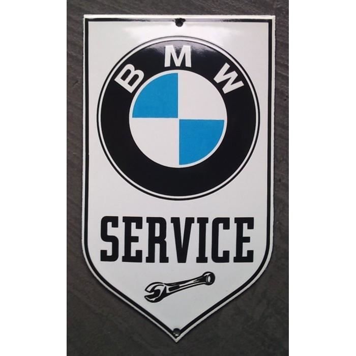 plaque BMW parking only blanche 40cm tole deco garage hotrodspirit