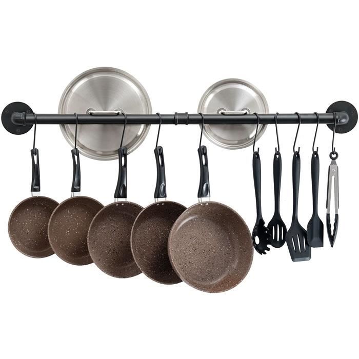 2 mur crochets métal acier tringle pot pan hanger ustensile garage jardin noir 2 mur crochets métal acier tringle pot pan hanger ustensile garage jardin noir