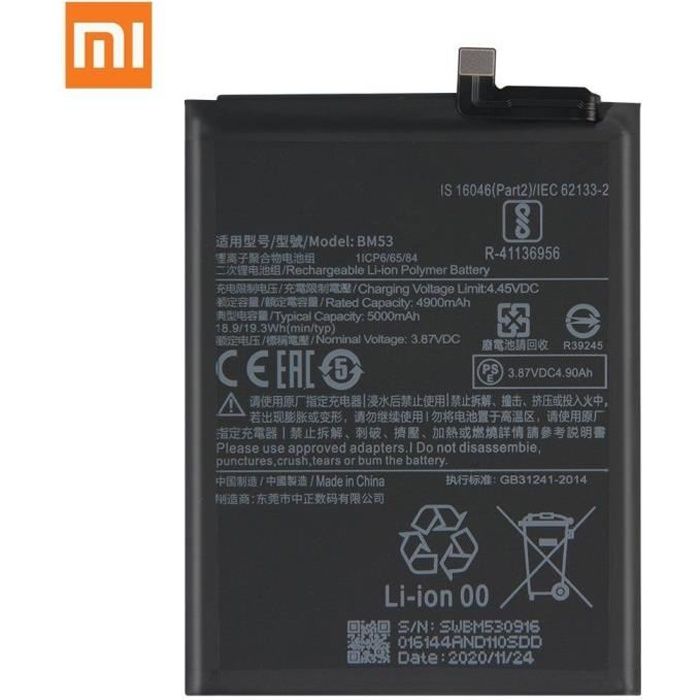 Batterie d'origine Xiaomi Mi 10T / 10T Pro (BM53) Service Pack