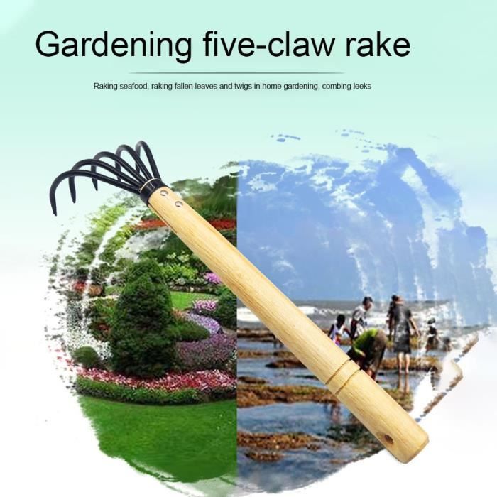 Râteau à Feuilles Réglable 94-165 Cm - 25 Dents Acier - Largeur 45 Cm Pour Pelouse, Jardin, Cour - 7