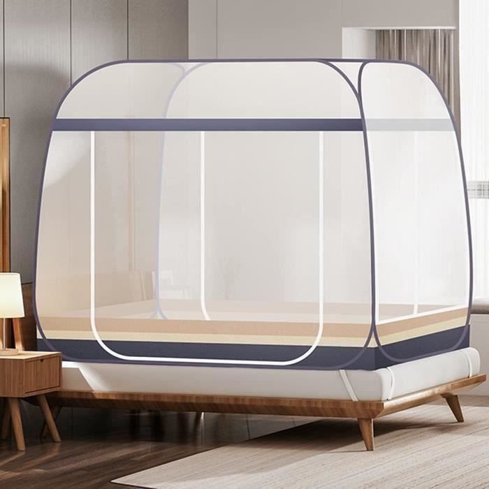 Moustiquaire De Lit Pop-Up Portable - 180x200x150cm, Double Porte - Pour Lit 1.8m, Camping Et Voyage