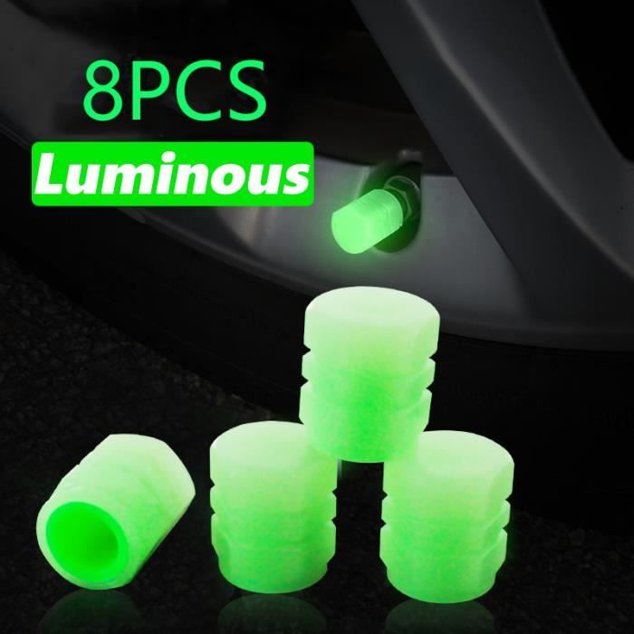 16 Bouchons De Valve Lumineux - 4 Couleurs (Vert, Jaune, Bleu, Rose) - Pour Voiture, Moto, Vélo