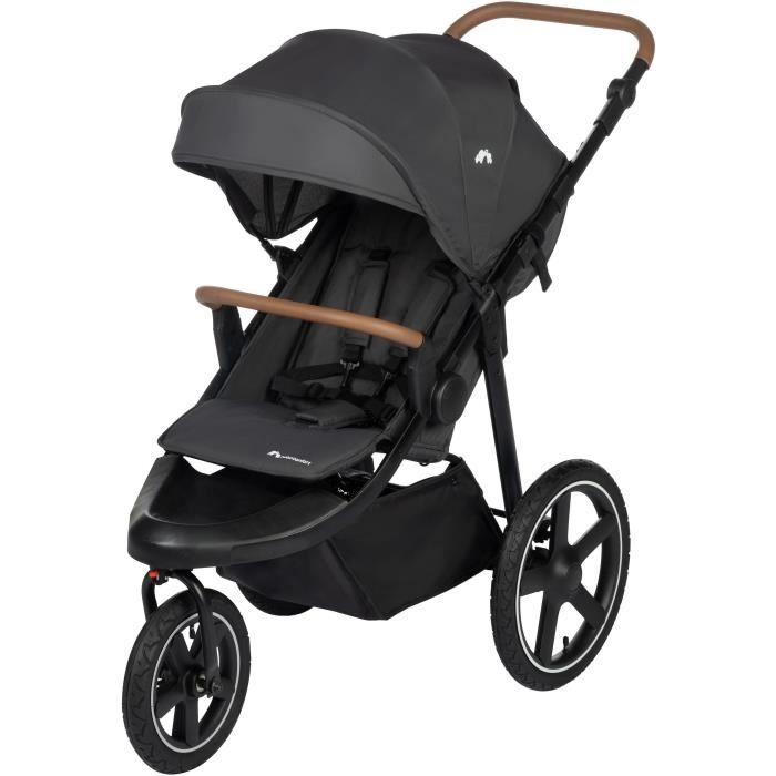 Bebeconfort Cloudy Poussette 3 roues Tout Terrain, 0 à 4 ans (22kg max) Inclinable, Pliage rapide, Guidon réglable, Mineral Graphite