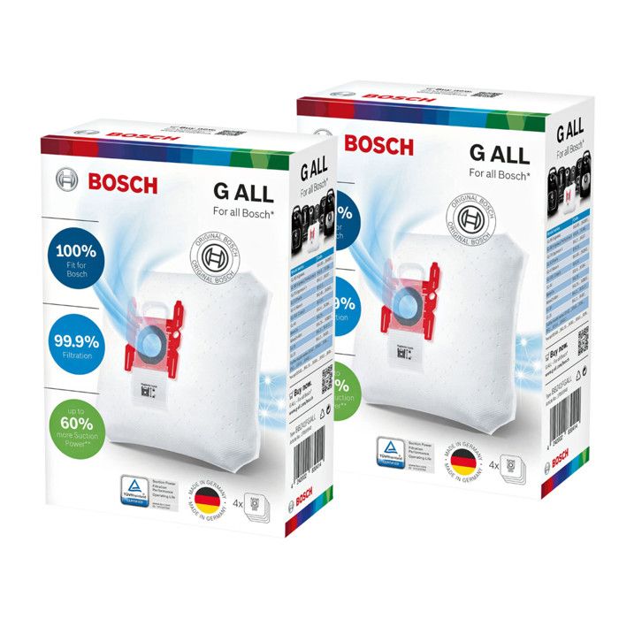 BOSCH LOT 8 X SACS ASPIRATEUR BOSCH TYPE G MICROFIBRE BBZ41FGALL COMPATIBLE SIEMENS