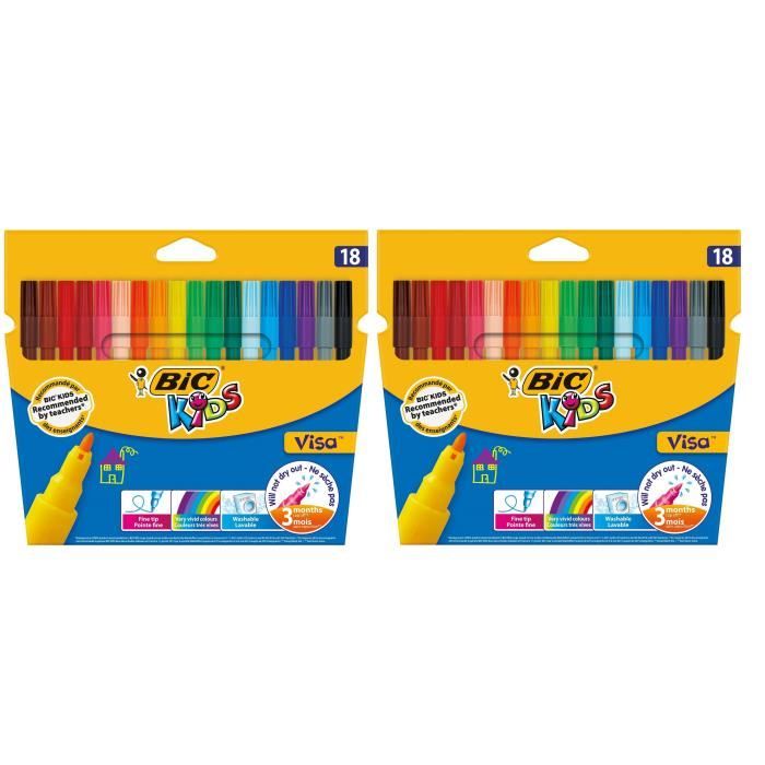 Assortiment de Couleurs Lot de 42 Berol Colour Broad Feutres de Coloriage Pointe Large 1,2 mm