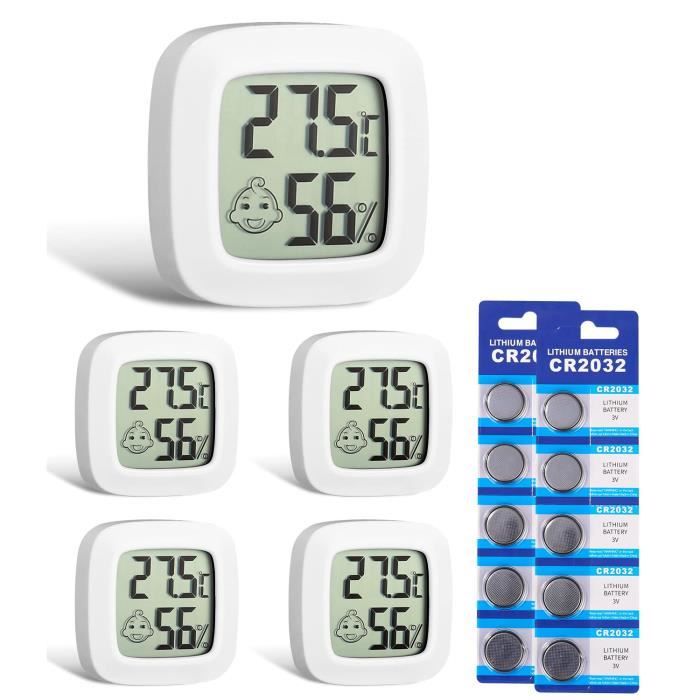 Thermomètre-Hygromètre Intérieur Hixava - 2 Pack Mini Numérique Avec Émojis Confort