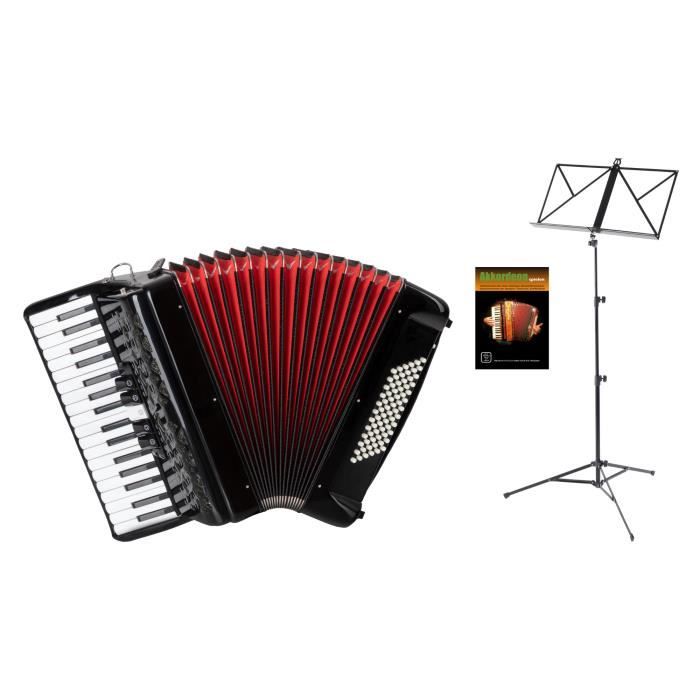 Accordéon Classic Cantabile Secondo V 72 Basses - Noir | Parfait Pour Débutants Et Musiciens