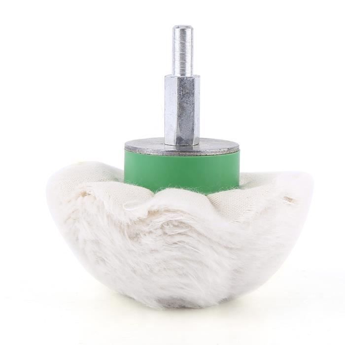 Roue De Polissage Coton Cousue En Spirale - Diam. 50-200mm, Pour Métal, Bois, Plastique - Jaune/Blanc - 12