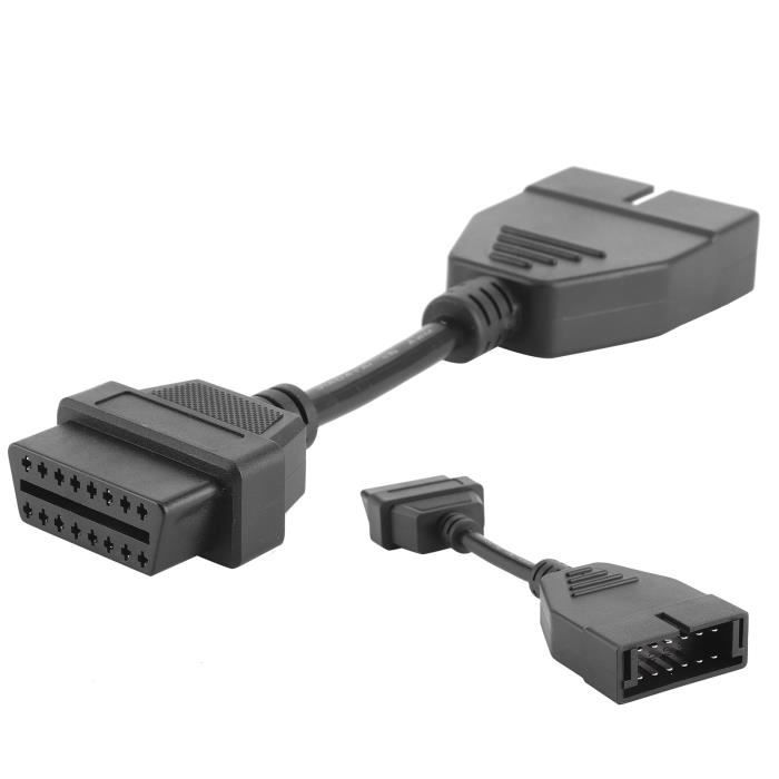 Adaptateur OBD2 Vers OBD1 - Câble Diagnostic 12 Broches à 16 Broches, Longueur 41,5 Cm
