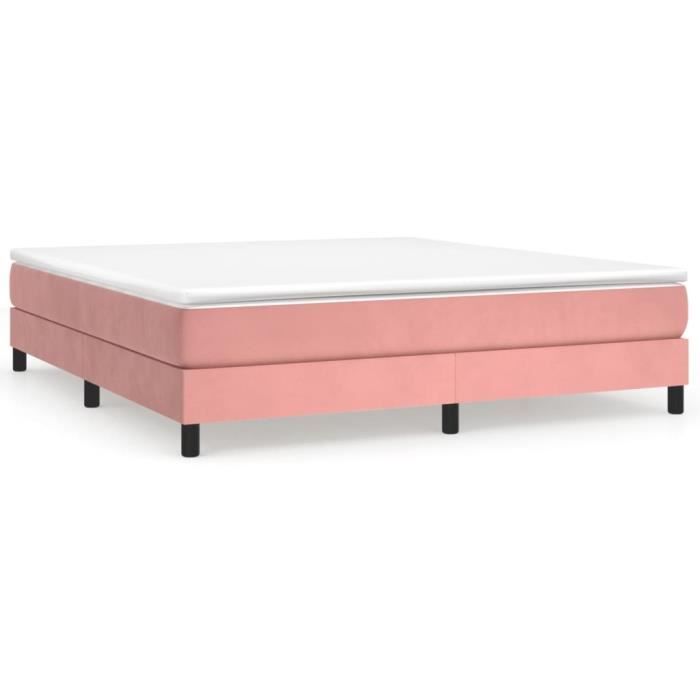 lit à ressorts rose - dioche - 160x200 cm - contemporain - sommier tapissier - 2 personnes