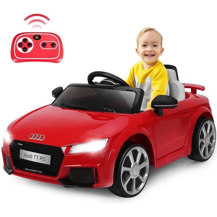 DREAMADE  Voiture Electrique 12V pour Enfants avec T&eacute;l&eacute;commande Voiture Audi TTRS Vitesse 5Km/h avec Lumi&egrave;res LED Blanc 