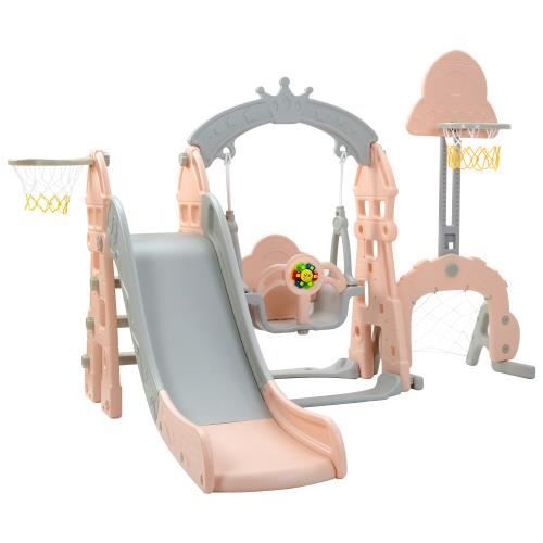 EXIT Toys My First Multiplay - Toboggan avec Tente de Jeu/Cabane pour Tout- Petits - Pour l'Intérieur et l'Extérieur - Acier Inox - Inoxydable - Léger - Durabilité Prolongée - 178x116x64cm - Pastel