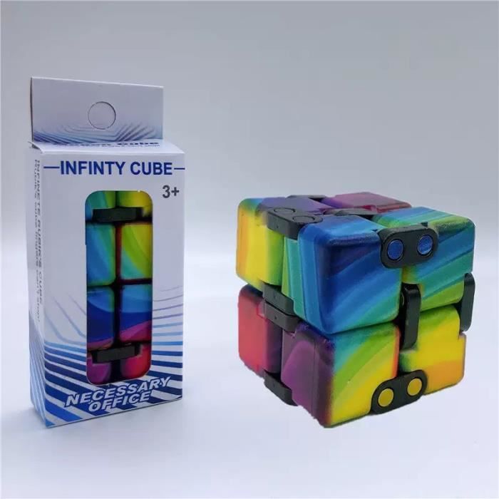 Jouet de Doigt Anti Stress Jouet Cube de linfini Infinity Cube Jouet Décompression Soulagement dinquiétude pour Enfants Adultes 