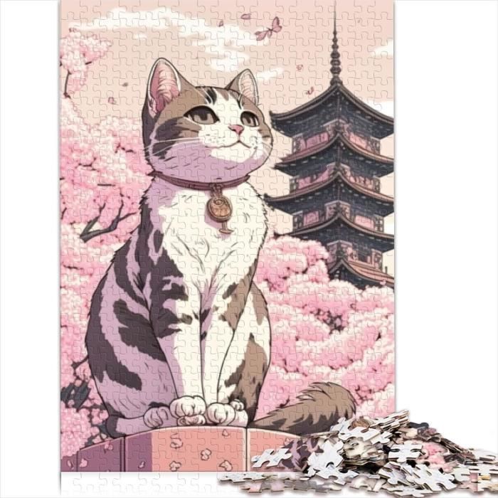 Puzzle Adultes 1000 Pieces Lumières De La Ville Veilleuses Printemps Fleurs De Cerisier Japonais