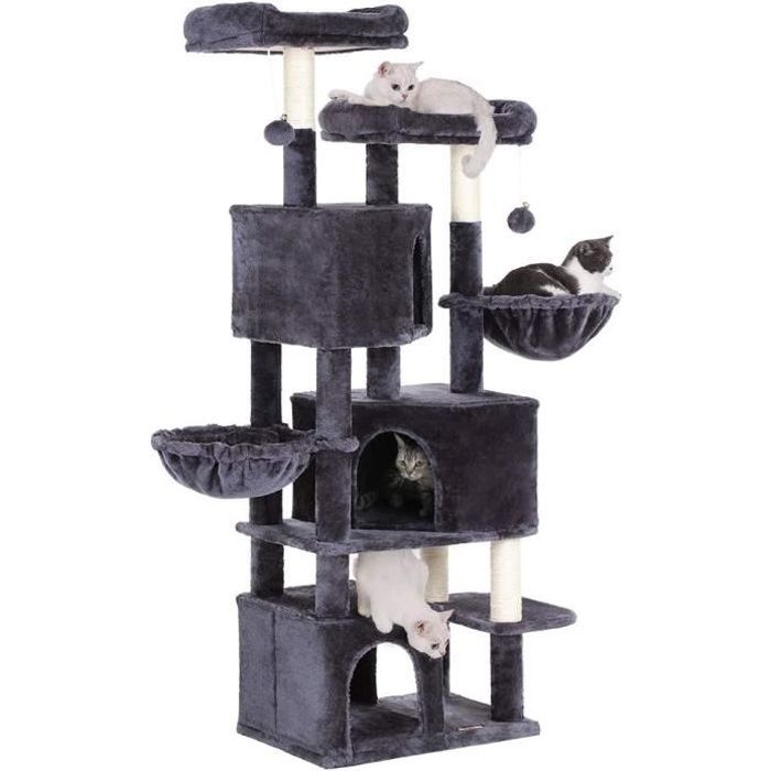 Arbre A Chat 164 Cm 3 Niches 2 Paniers 2 Plate Formes Gris Fonce Pct98g Feandrea Cdiscount Animalerie Arbre A Chat 164 Cm 3 Niches 2 Paniers 2 Plate Formes Gris Fonce Pct98g Feandrea Cdiscount Animalerie