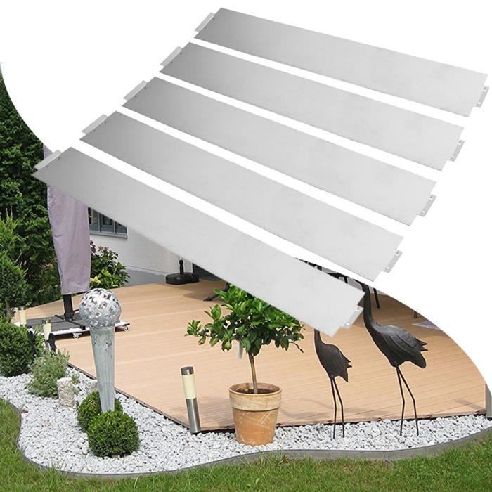 Bordure De Pelouse En Métal Galvanisé – Longueur 5 M, Hauteur 15 Cm, Flexible Et Facile à Façonner