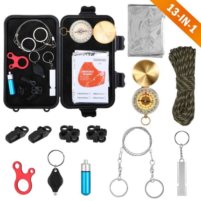 Kit Allume-Feu Survie Avec Collier Cuir - Barre Ferrocerium Multifonction 6 En 1 - Camping & Urgences