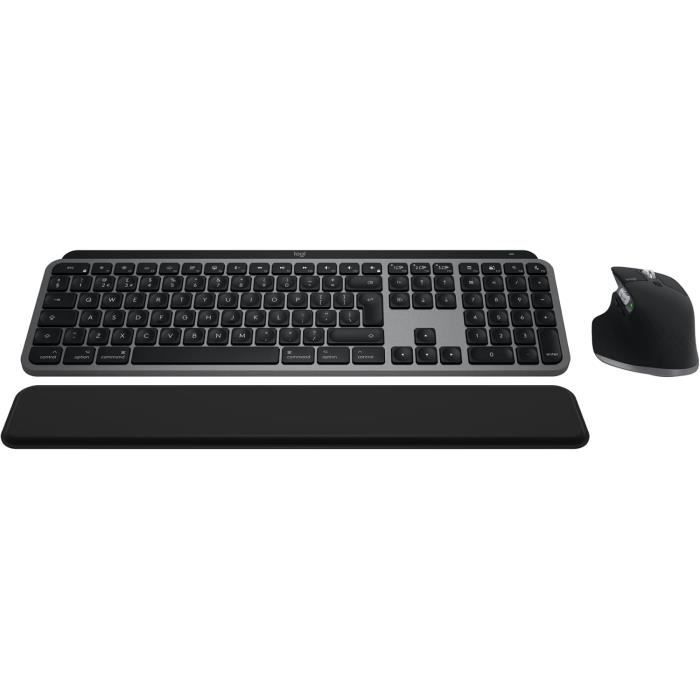 Logitech MX Keys S Combo for MacClavier et Souris sans FilRepose-PoignetsClavier rétroéclairédéfilement RapideBluetooth USB-