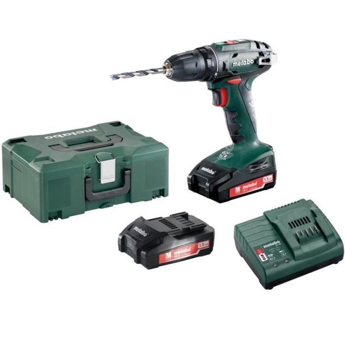 Perceuse visseuse METABO BS 18 18V 2 batteries 1 5 Ah Bois Professionnelle - vue 1