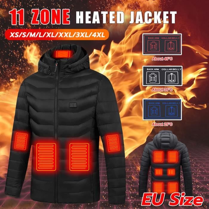 Veste Chauffant Homme et Femme, Veste Chauffante Électrique Chargement USB  pour Moto Ski Camping-L-NOIR-sans Batterie - Cdiscount Appareil Photo