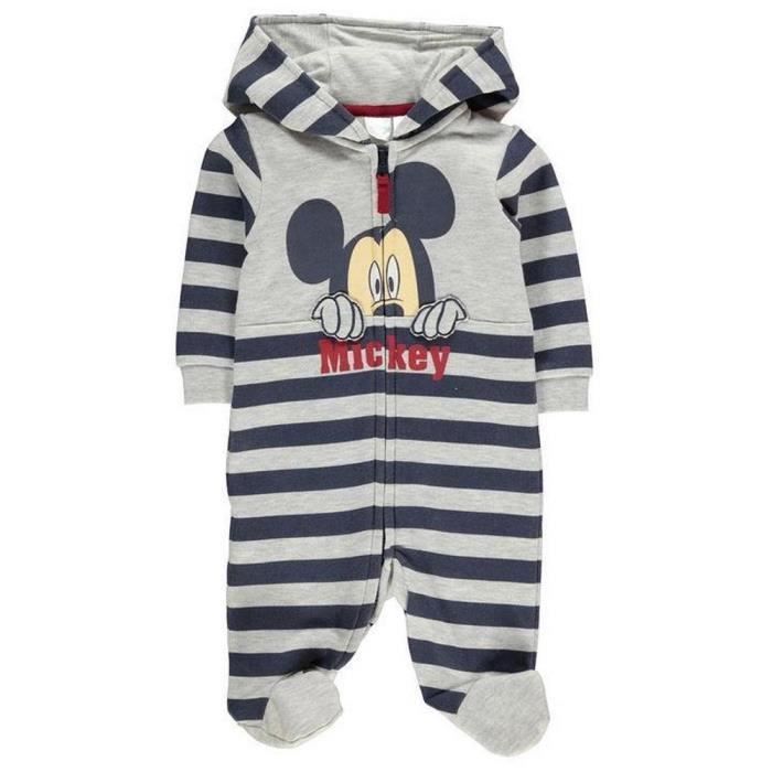 Combinaison Polaire Bebe Naissance Disney Garcon Mickey Gris Achat Vente Pyjama Cdiscount