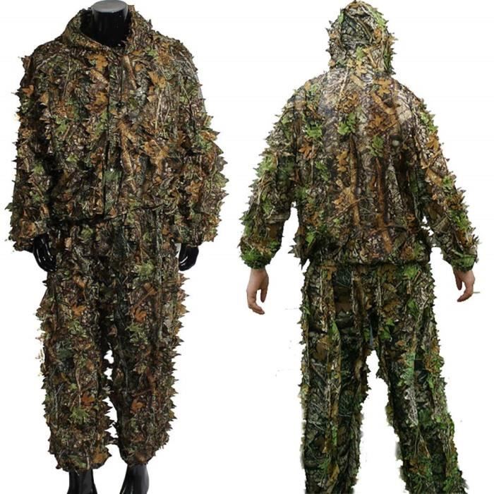 Zicac Camouflage 3D Ghillie Suit Tenu De Chasse Affût Militaire