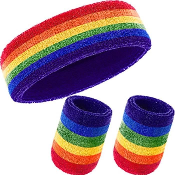 MYKURS Lot de 10 bandeaux de sport pour homme et femme, anti-humidité, antidérapants, larges MYKURS Lot de 10 bandeaux de sport pour homme et femme, anti-humidité, antidérapants, larges