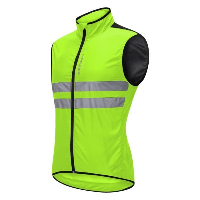 Gilet de Cyclisme Coupe-Vent Réfléchissant Sans Manches - Vert xxxl - Jaune  - Mixte - Cdiscount Sport