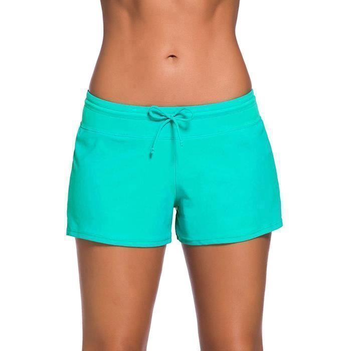 Short de Bain Femme Maillot de Bain Shorts de Plage Cordon de