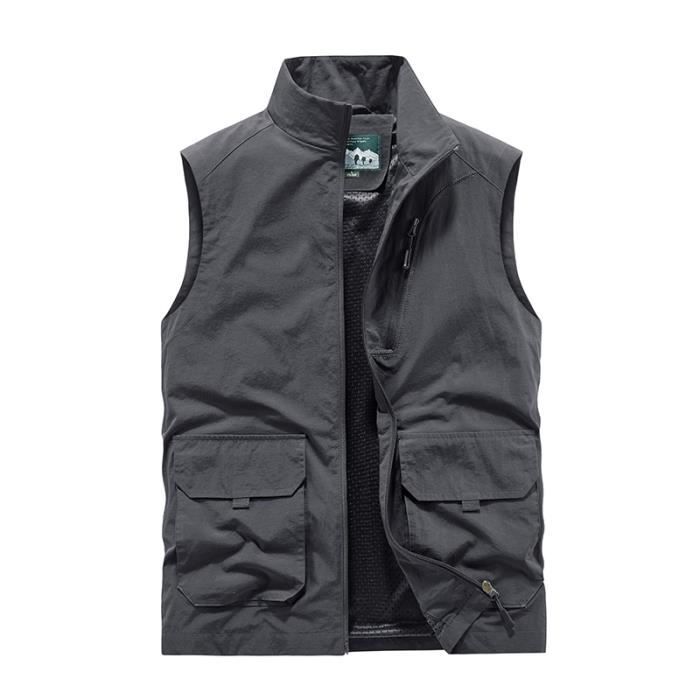 Gilet En Cuir Paolo Negrato – Sans Manches, Noir, Taille 54 Environ