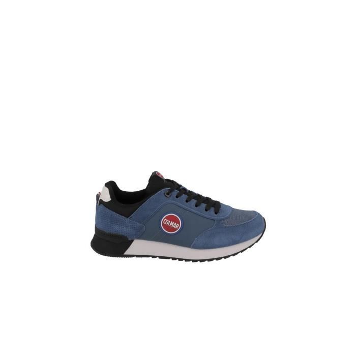 Baskets à lacets semelles épaisses TRAVIS AUTHENTIC Bleu - COLMAR - Homme - Daim-Nubuck - Lacets - Plat