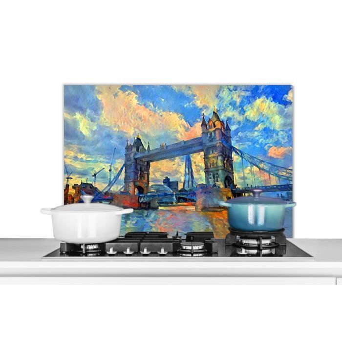 MuchoWow Crédence Cuisine La Laitière Vermeer - Panneau Aluminium 90x60 Cm Protection Murale Hotte