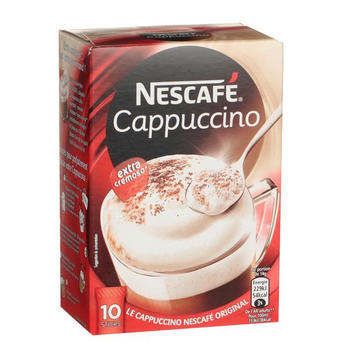 NESCAFE Cappuccino sucre - 10 x 14 g - Cdiscount Au quotidien