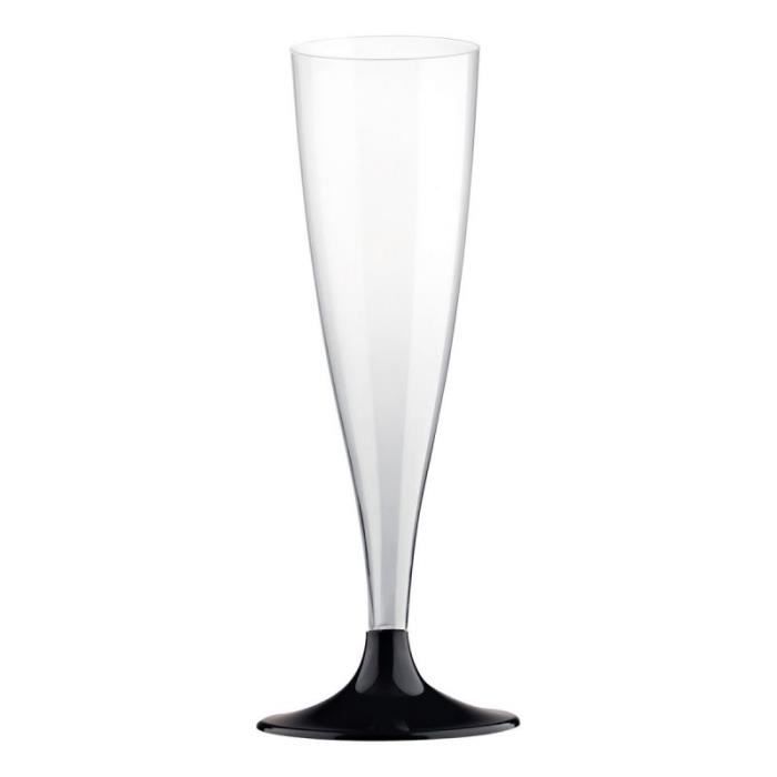 Lot De 6 Flûtes à Champagne "plastique" 14cl Noir Paris Prix