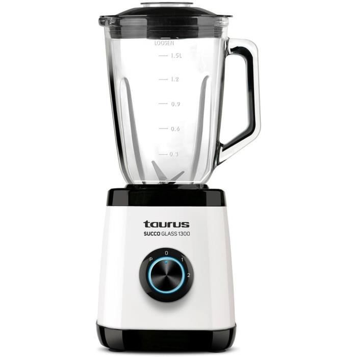 Blender Mixeur Bol en Verre gradué de 1.5L2 vitesses + pulse 2000 tours