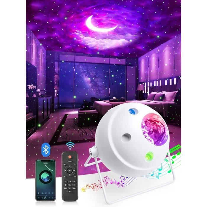Projecteur Ciel Étoilé Galaxie 4-en-1 – 360° Lumières + 15 Bruits Blancs + Bluetooth + Télécommande – Veilleuse Bébé Enfant Adulte