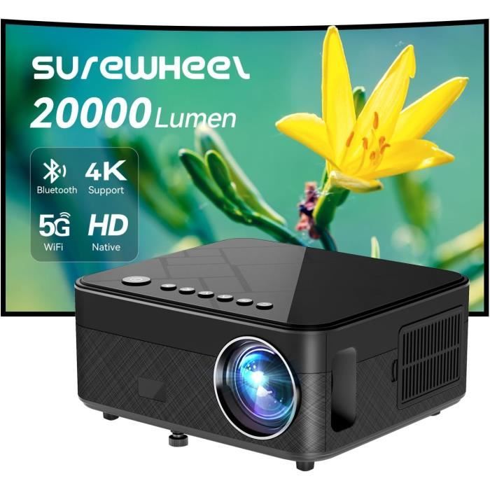Vidéoprojecteur 4K WiFi Bluetooth 5.2 - 20000 Lumens, Full HD 1080P Natif - Écran Jusqu'à 300" - Home Cinéma, Mobile, PS5 - 6