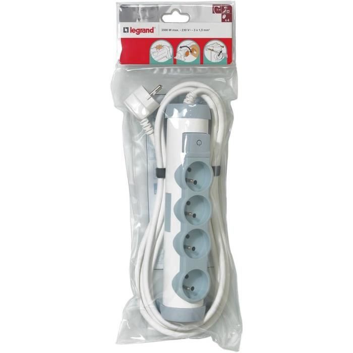Rallonge électrique blanche de 6.5 pieds, 16/3