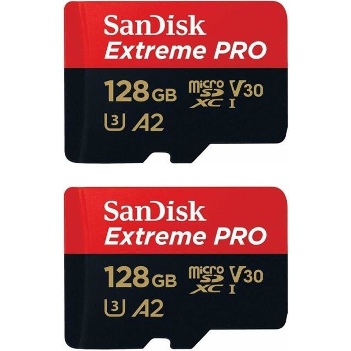 2pcs SanDisk Extreme Pro Carte mémoire MICRO SD Micro SDXC Classe 10 UHS I U3 V30 170Mo/ A2 - vue 2