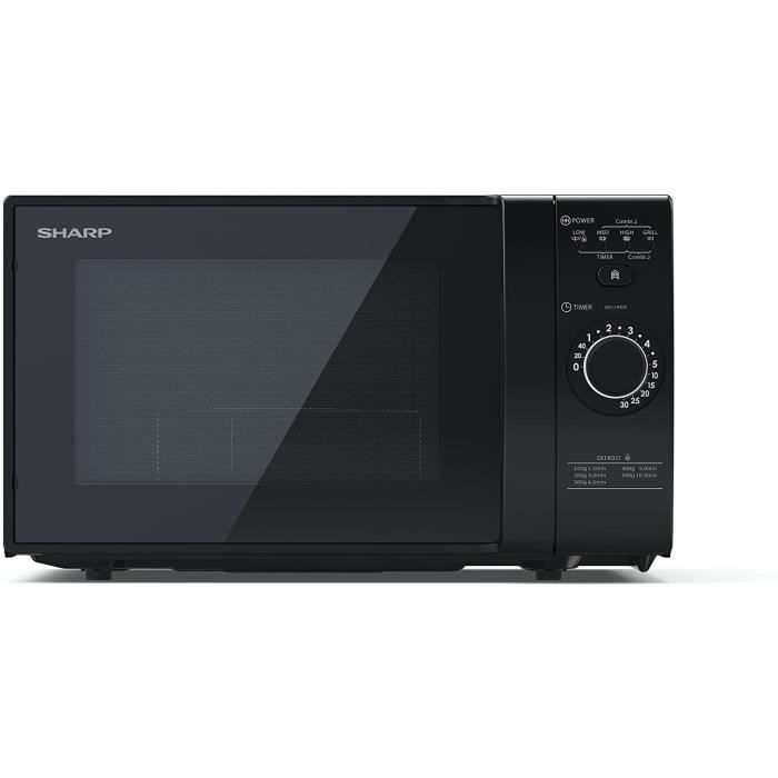 Four Micro-ondes Sharp R204WA Solo 20L 800W - Minuterie 30min - Blanc - Commandes Mécaniques