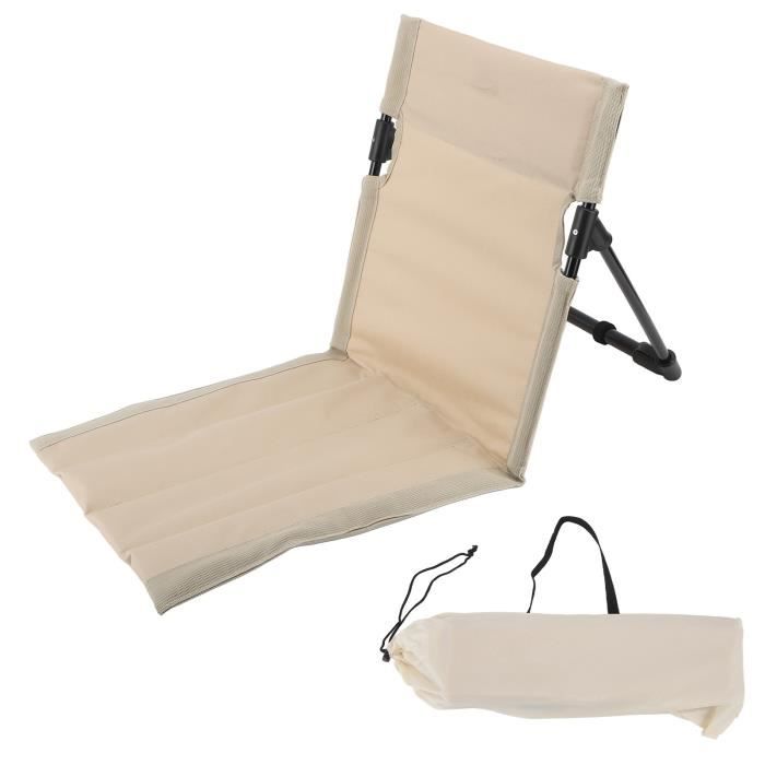Chaise de Plage - SHIPENOPHY - Pliante Portable - Dossier Ajustable - Beige - 1 Personne
