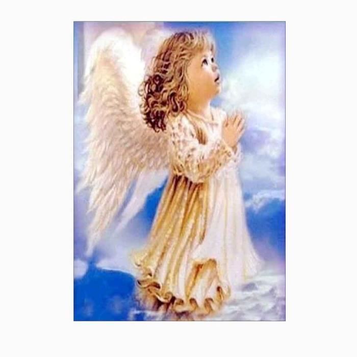5d Diy Diamant Plein Peinture Serie Bebe D Ange Creative Broderie Diamant Kit Complet Decoration De Maison Point De Croil Ange En Cdiscount Maison