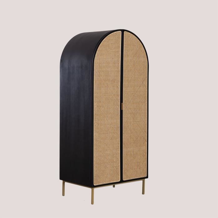 SKLUM Armoire en bois Enrick Noir Cdiscount Maison